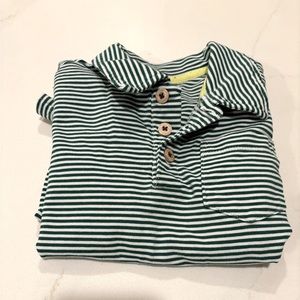 Boys Egg New York 5Y Green and white long sleeve polo shirt